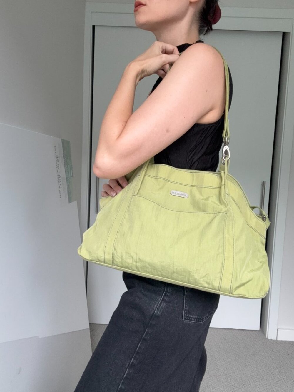 Baggallini Baby Hampton Satchel Tote Bag With Blue Interior
